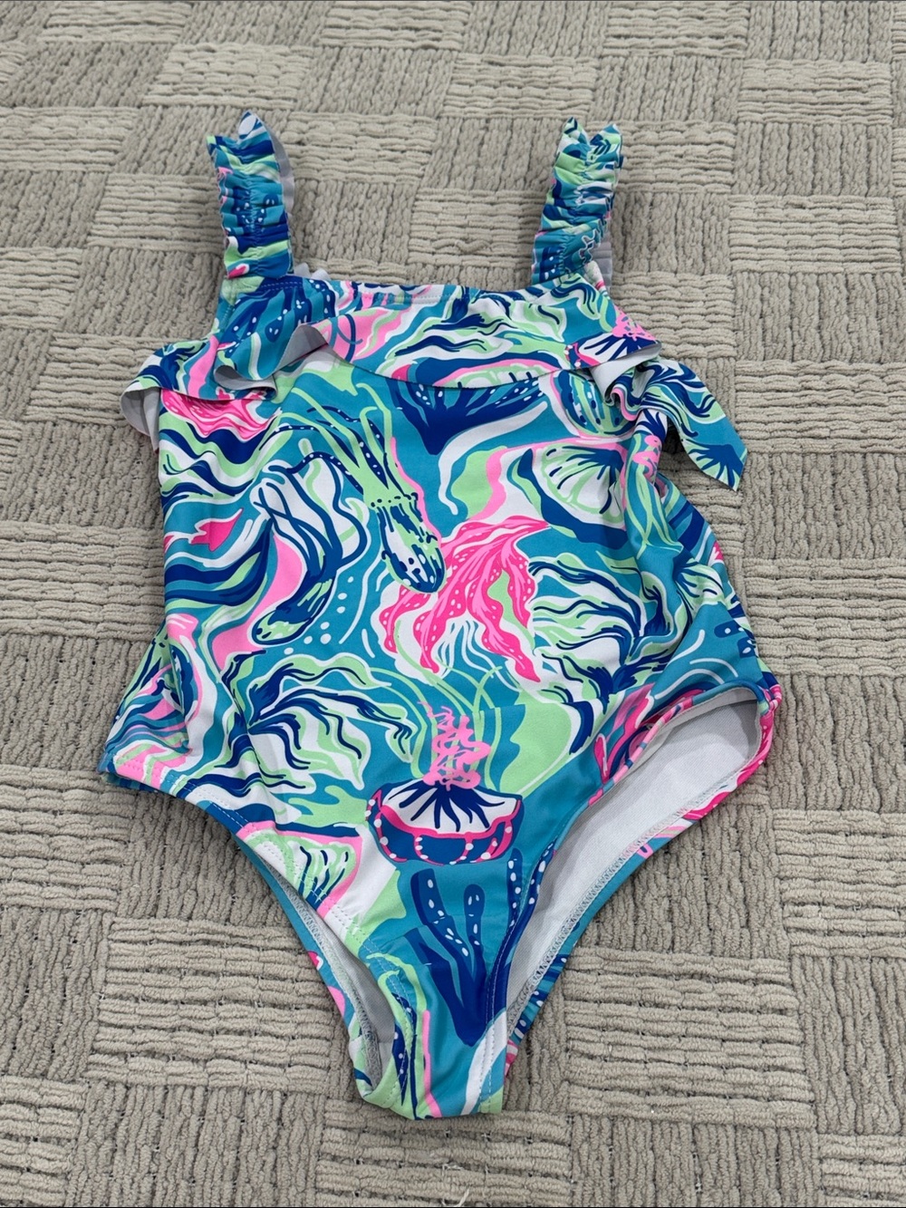 Girls' Tommy Bahama Multicolor Ruffle One-Piece Swimsuit